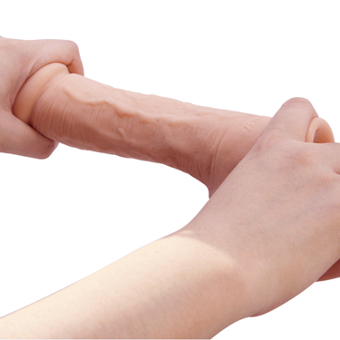 Dildo Realistico TPR Rifinito a Mano con Ventosa Forte 220 mm